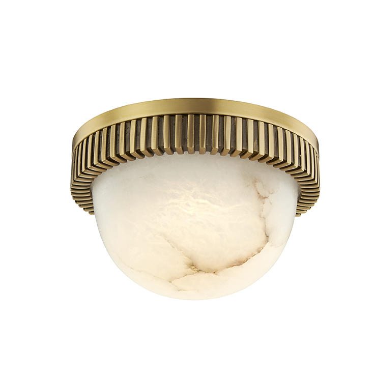 Ainsley Alabaster Flush Mount – Aged Brass by Hudson Valley Lighting
