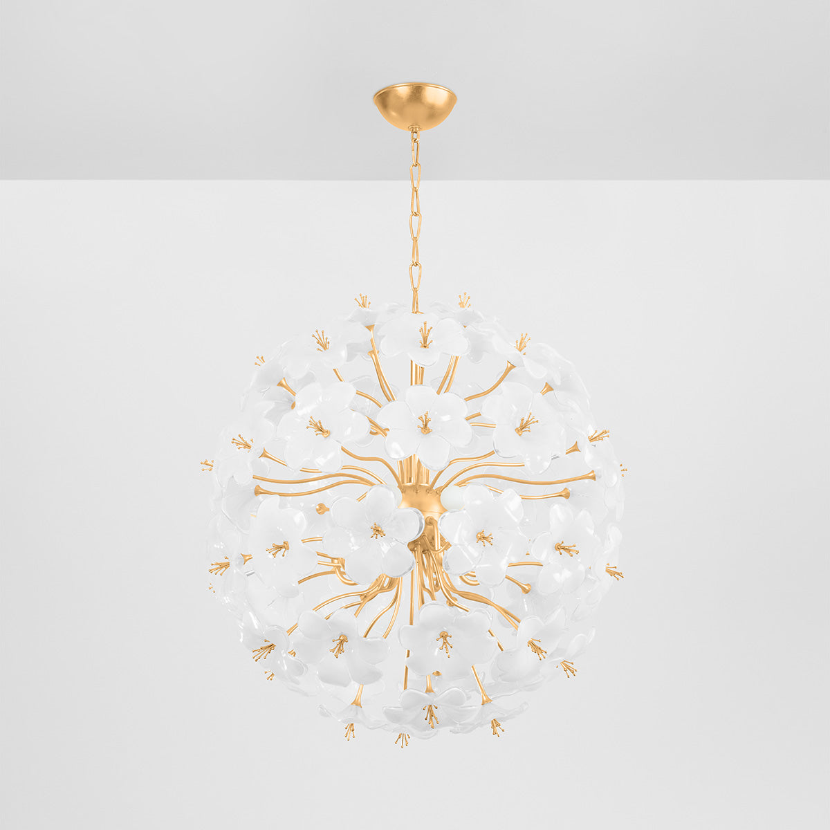 Hygea 8-Light Chandelier – Gold Leaf with Piastre Glass