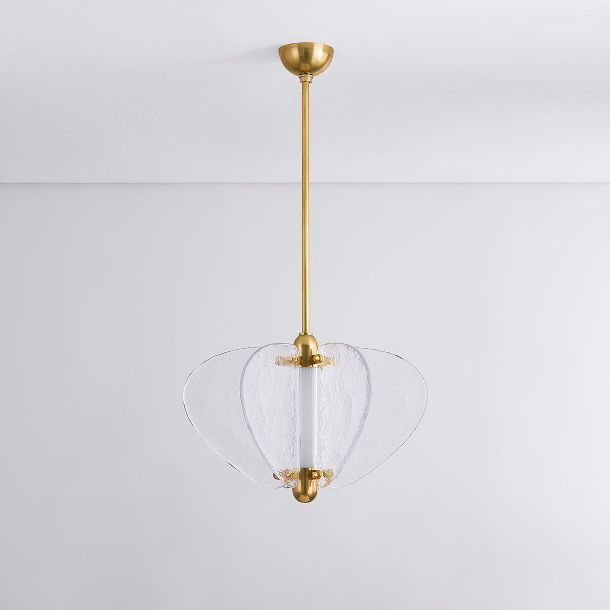 Freya Piastre Glass Pendant – Vintage Brass