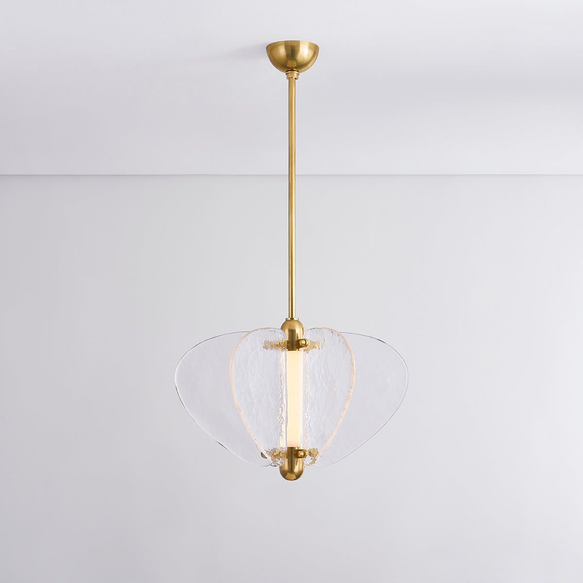 Freya Piastre Glass Pendant – Vintage Brass