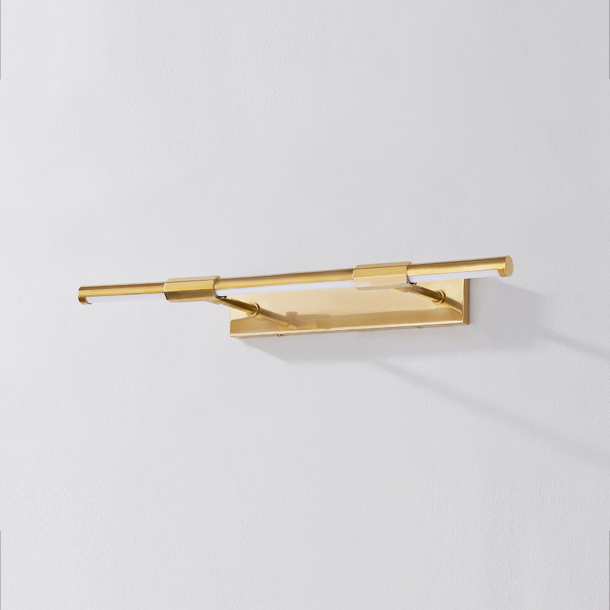 Melbourne Picture Light – Aged Brass with White Acrylic Shade