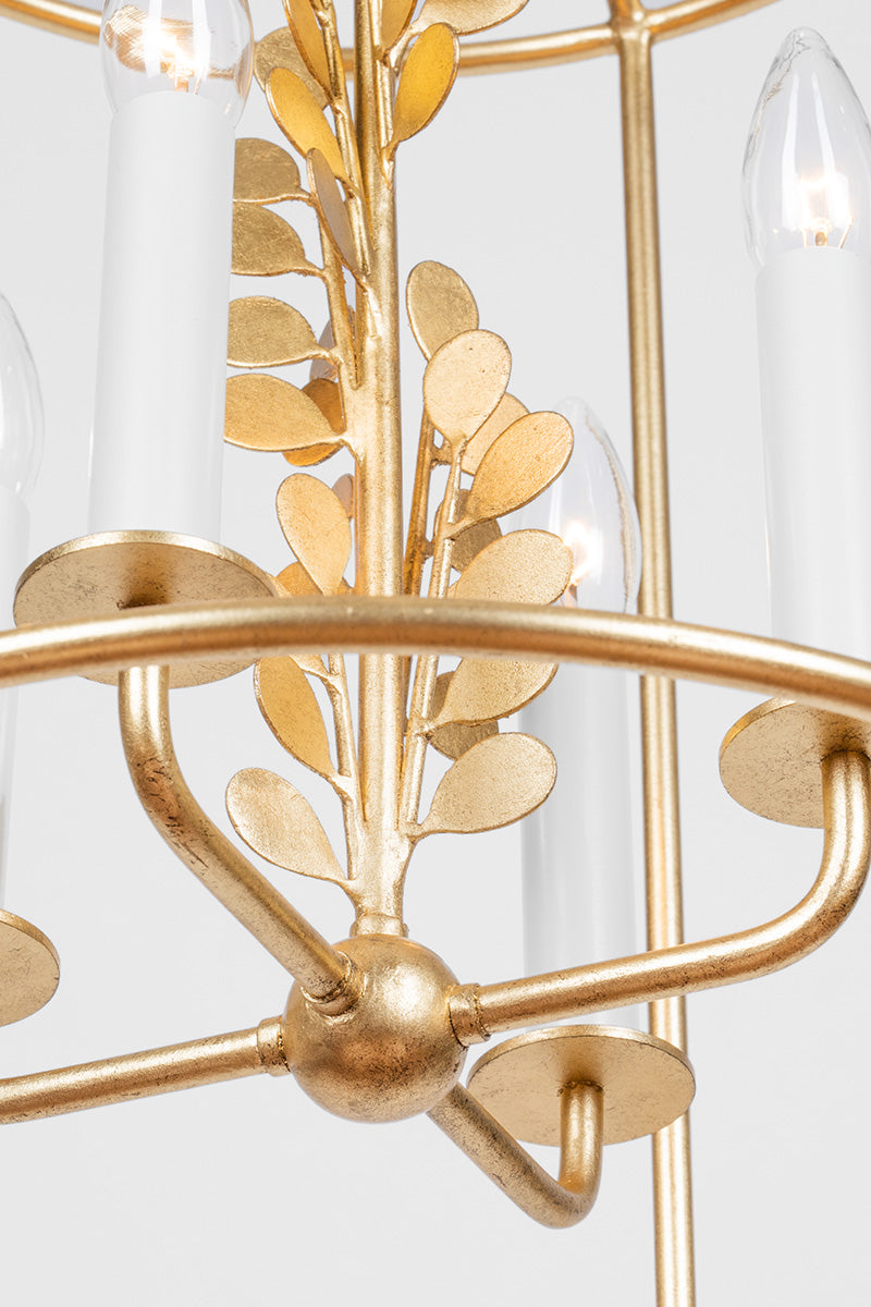Adrienne 4-Light Pendant – Vintage Gold Leaf Finish