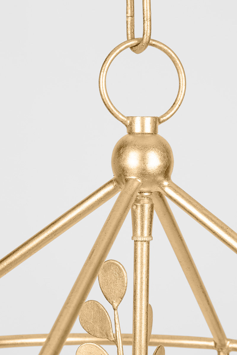 Adrienne 4-Light Pendant – Vintage Gold Leaf Finish