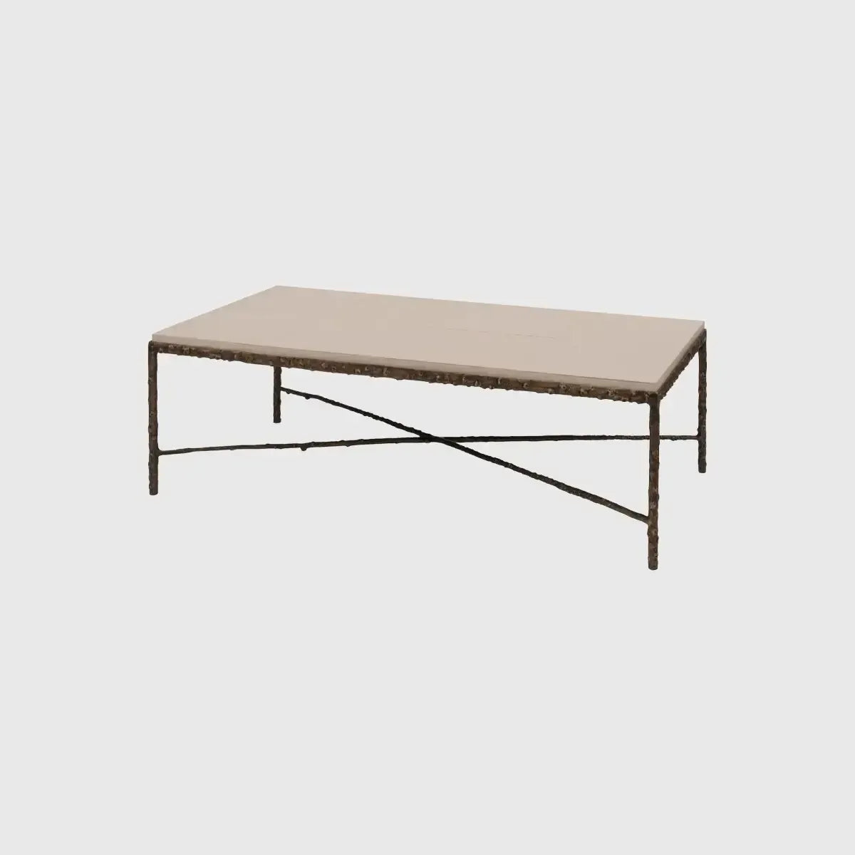 Arun Coffee Table Bronze Dorato Pumice Leather