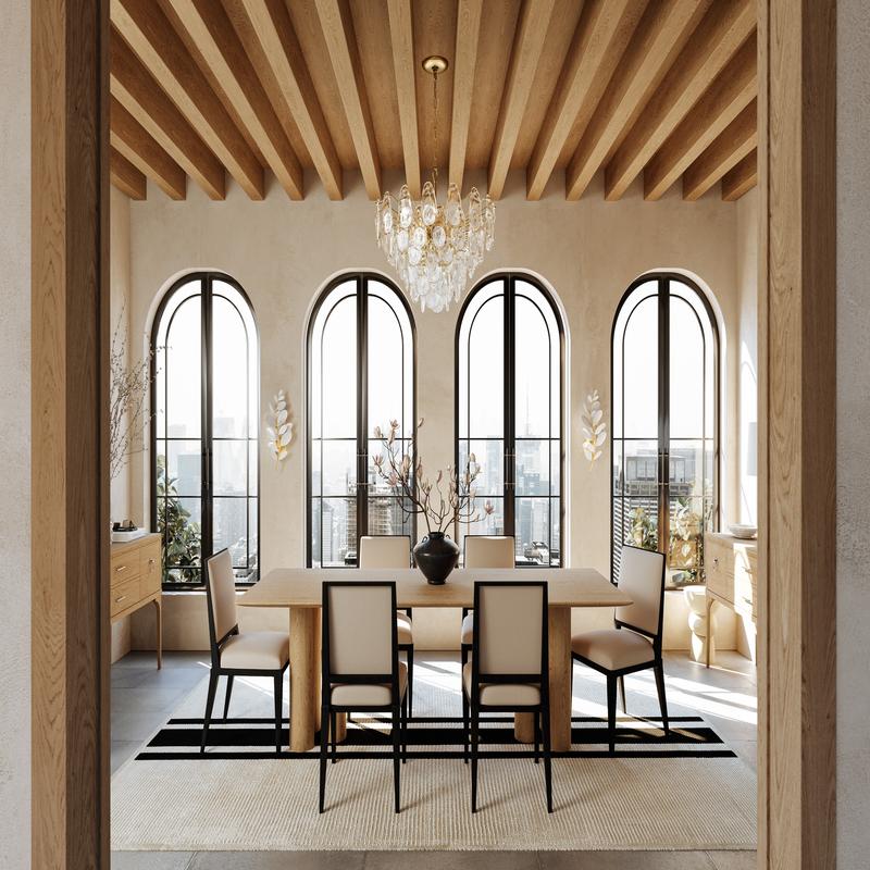 Darcia 15-Light Chandelier – Aged Brass with Blonchino Shades