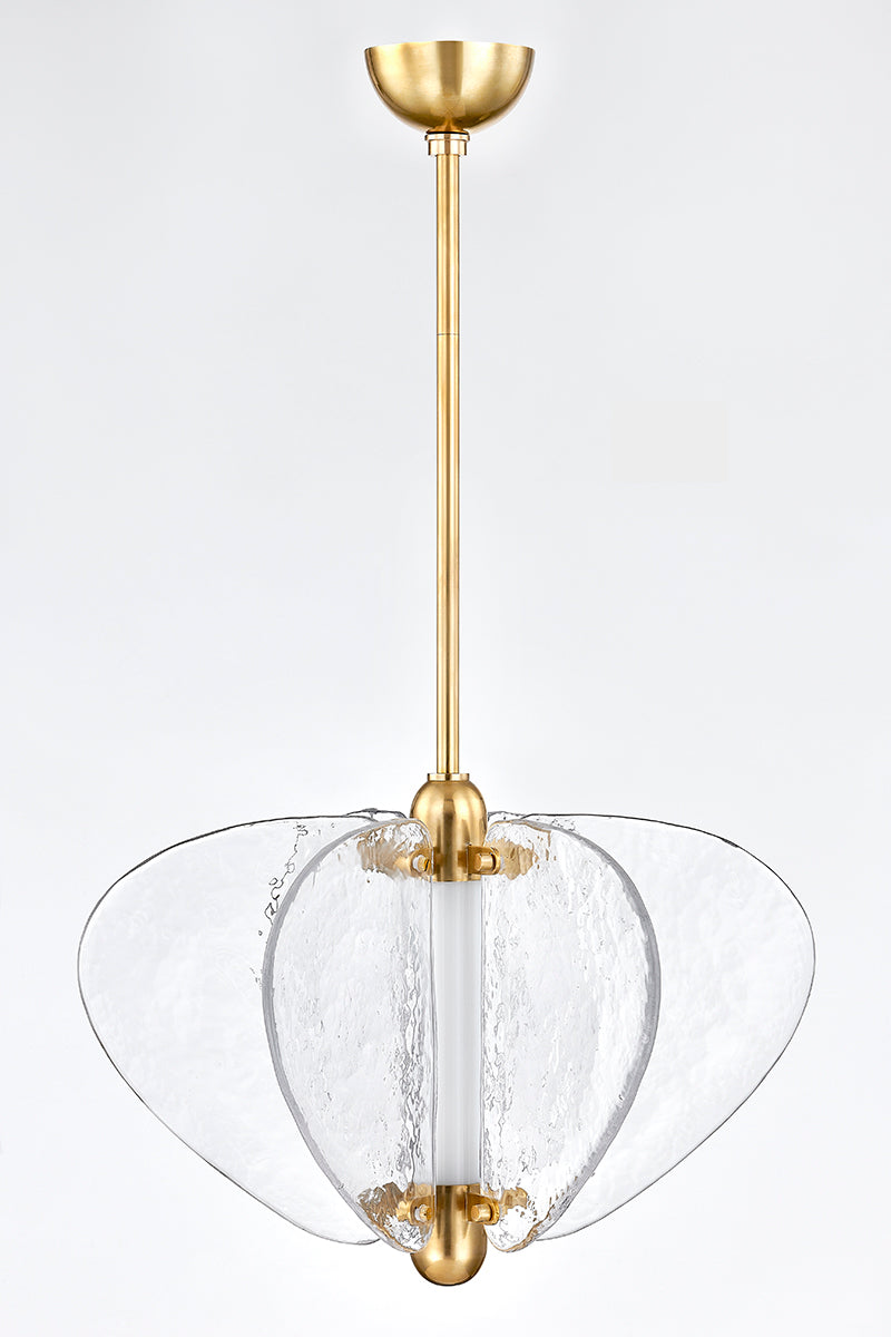 Freya Piastre Glass Pendant – Vintage Brass