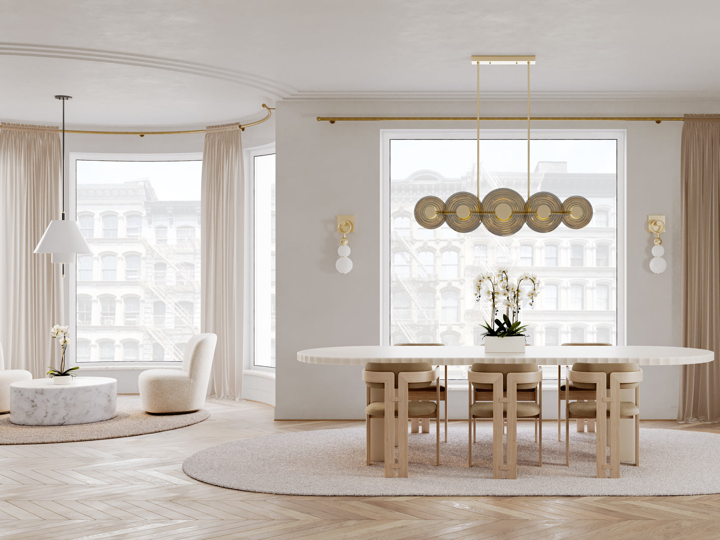 Griston Linear Pendant Light – Aged Brass