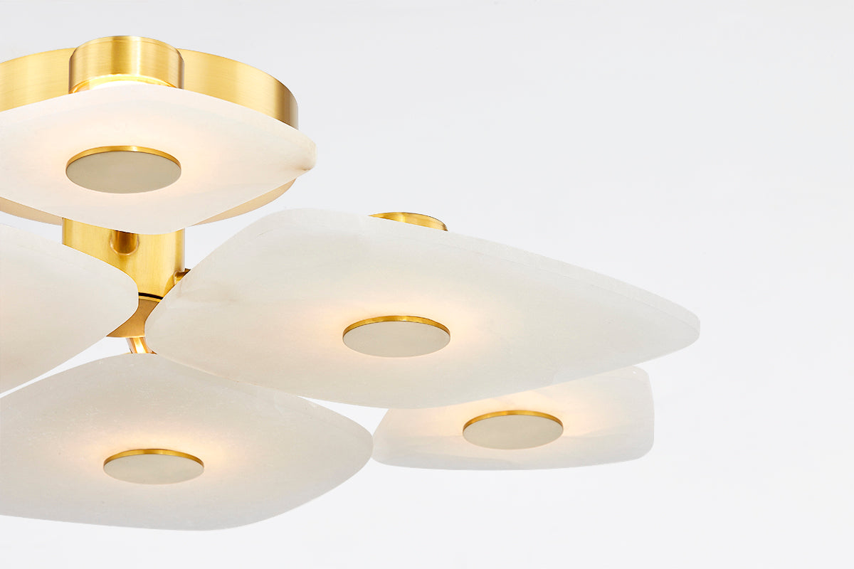 Holmdel 3-Light Wall Light – Aged Brass with Alabaster Shade