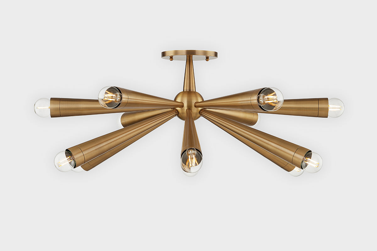 Keanu 12-Light Ceiling Light – Patina Brass Finish