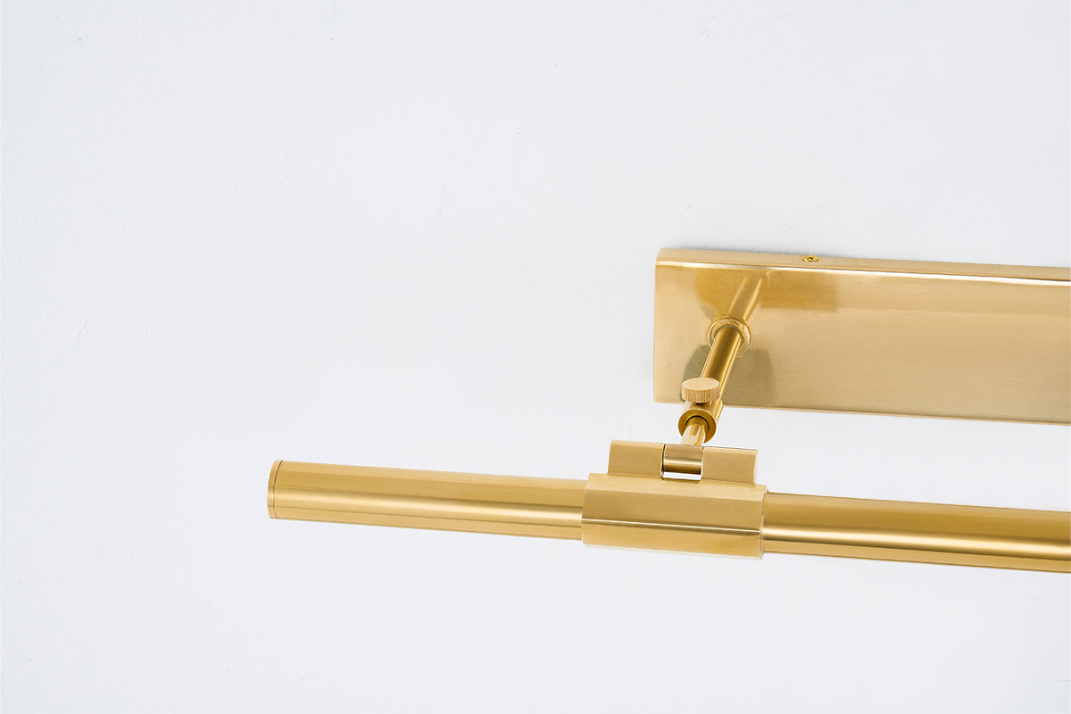 Melbourne Picture Light – Aged Brass with White Acrylic Shade