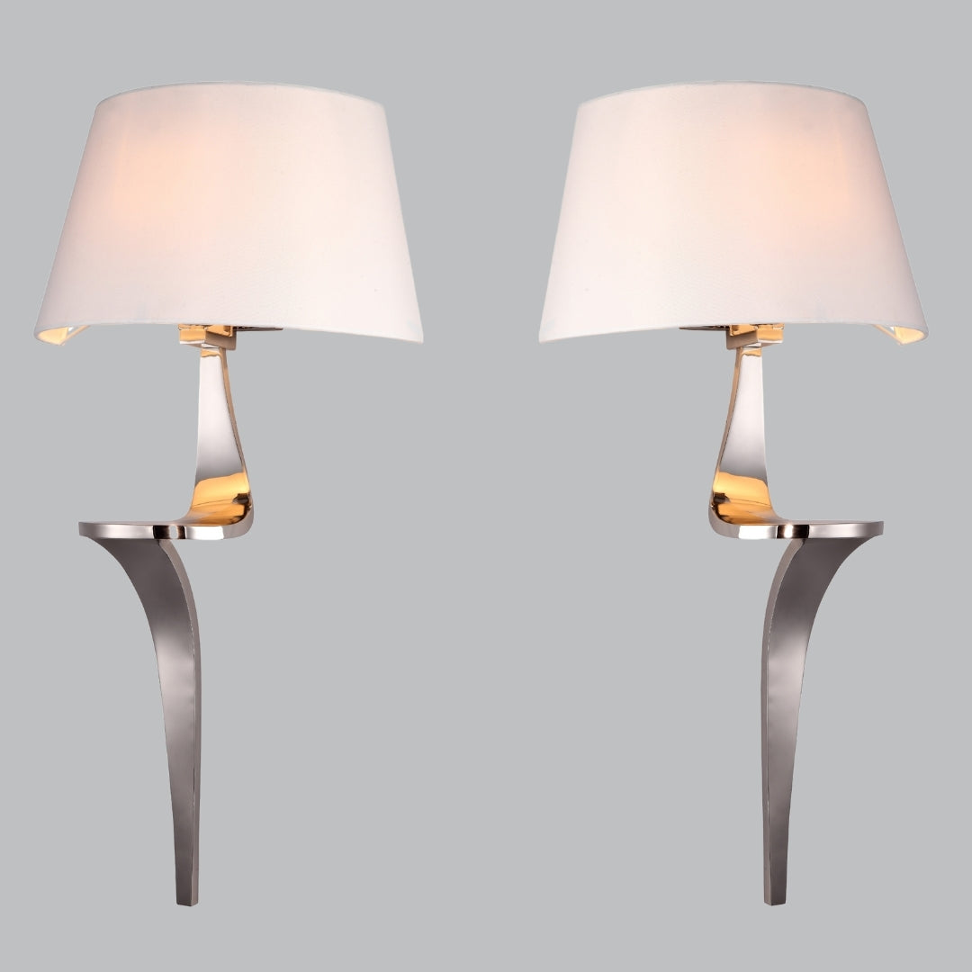Nero Pair of Nickel Wall Lamps