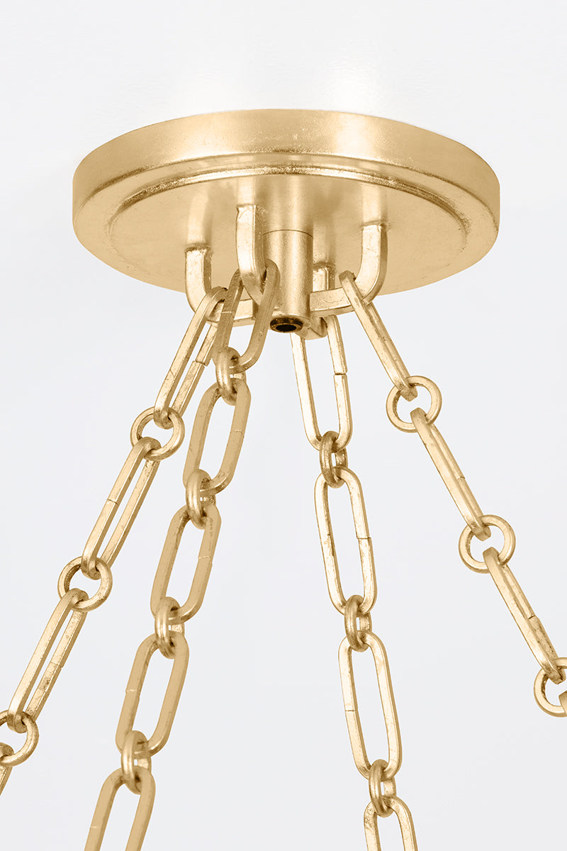 Quebec 6-Light Chandelier – Gold Leaf Finish