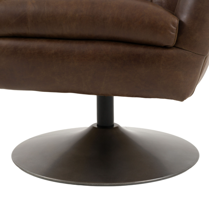 Bristol Swivel Chair – Brown Leather