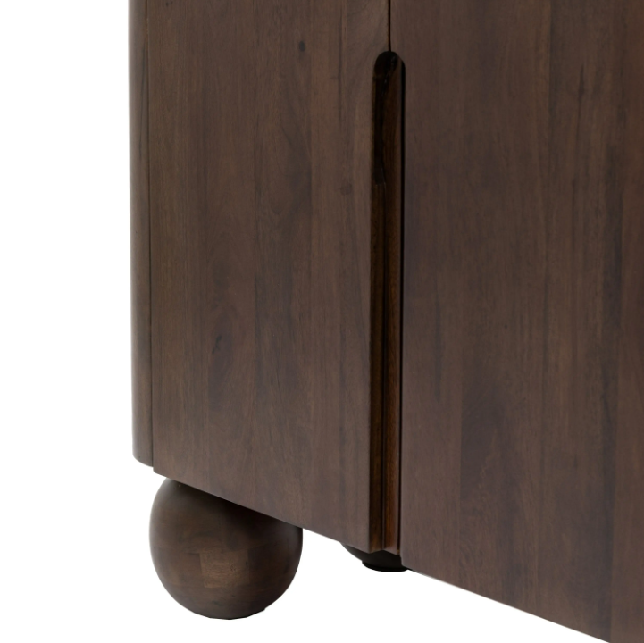 Sculpt 4 Door Sideboard – Dark Wood Mango Finish
