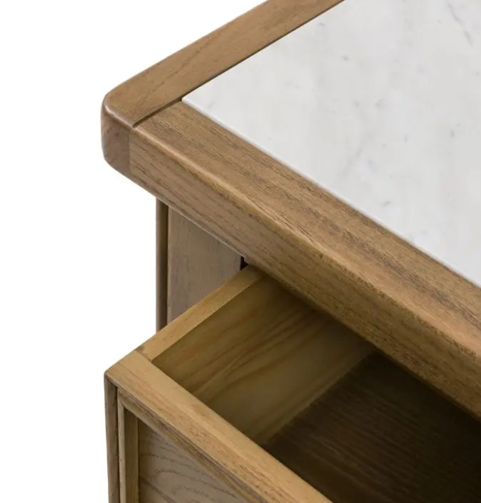 Hardwick Kitchen Island – Marble Top Storage Unit