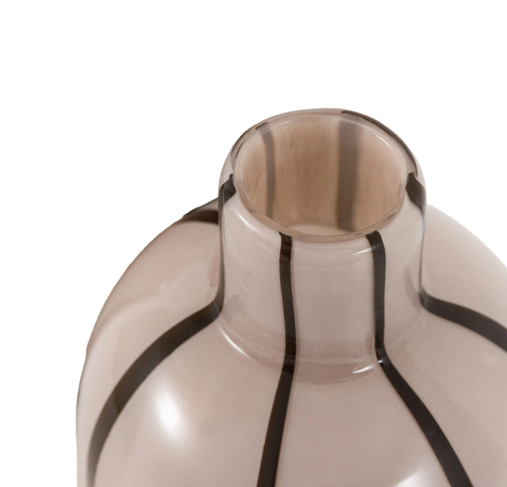 Linea Stripe Glass Vase Monochrome – Set of 2