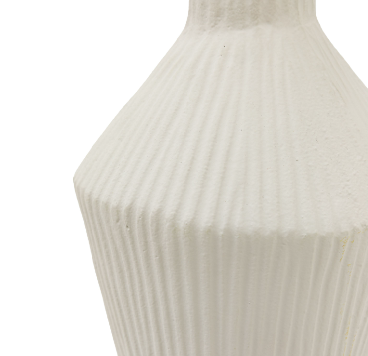 Zahara Ribbed Cast Metal Vase