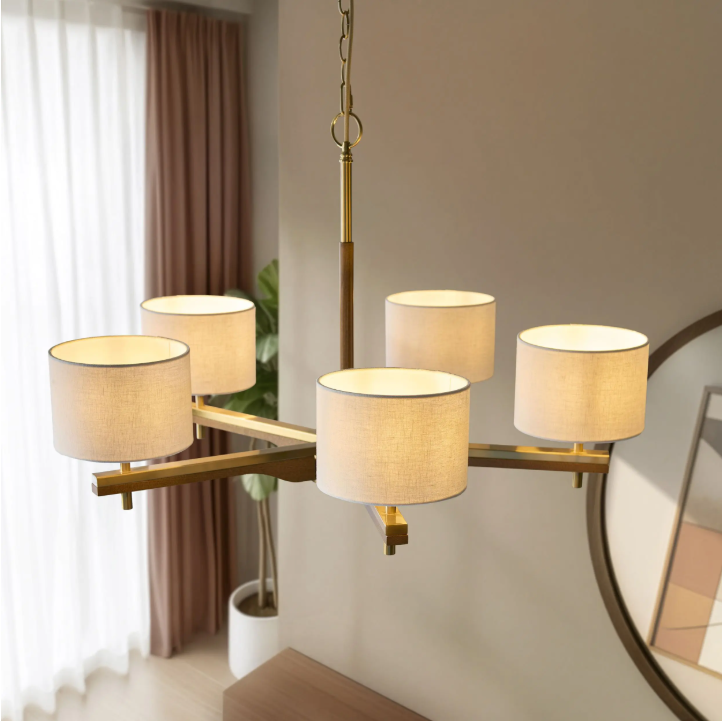 Heathcliff 5 Pendant Light – Brushed Aged Brass