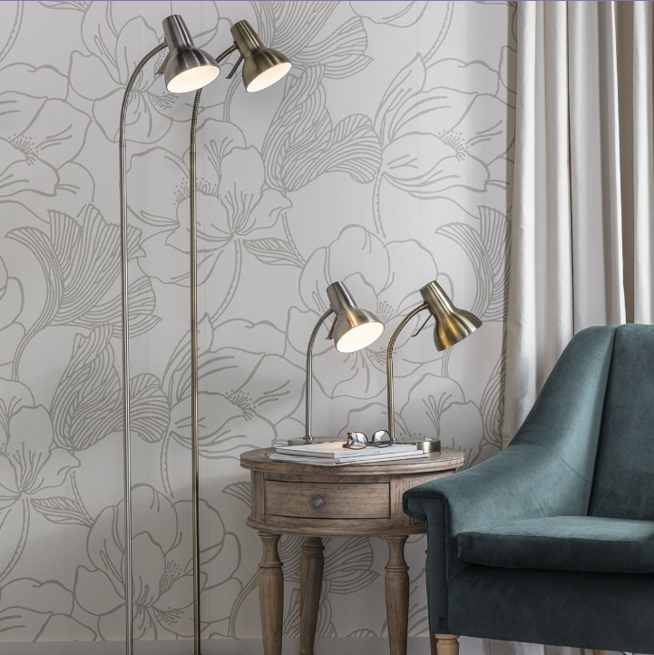 Amalfi Table Lamp – Gloss White & Nickel