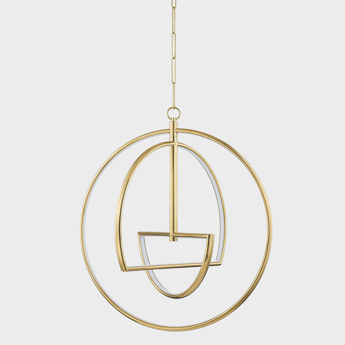 Welland 3-Light Pendant – Aged Brass with Acrylic Shade