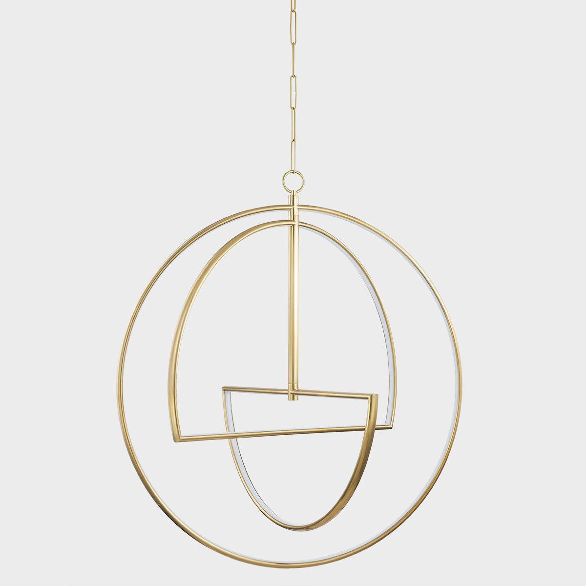 Welland Large Pendant – Aged Brass with Acrylic Shade