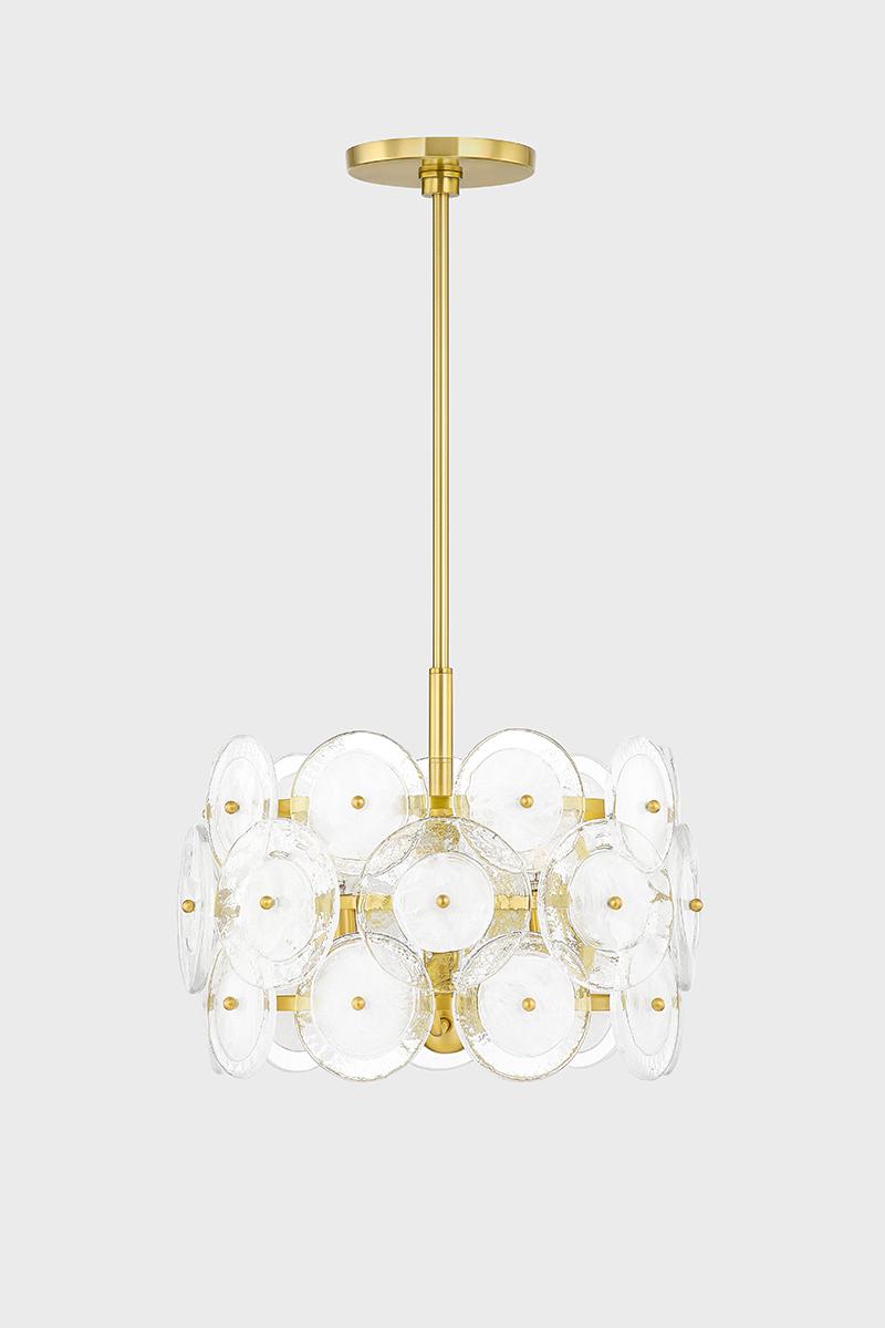 Zoella 3-Light Pendant – Aged Brass with Clear Glass Shade