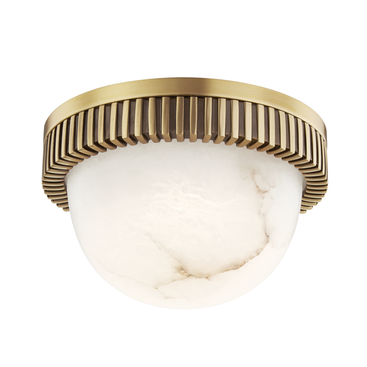 Ainsley Alabaster Flush Mount – Aged Brass by Hudson Valley Lighting