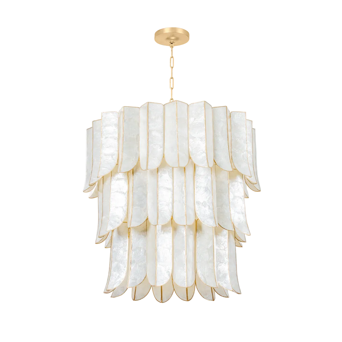 Cartagena Capiz Shell Chandelier – Vintage Gold Leaf