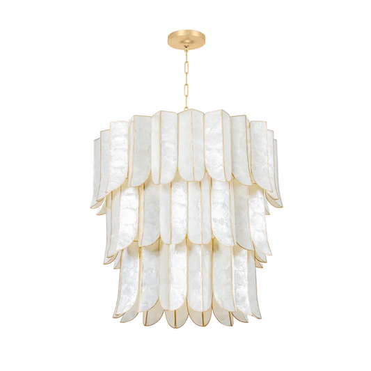 Cartagena Capiz Shell Chandelier – Vintage Gold Leaf