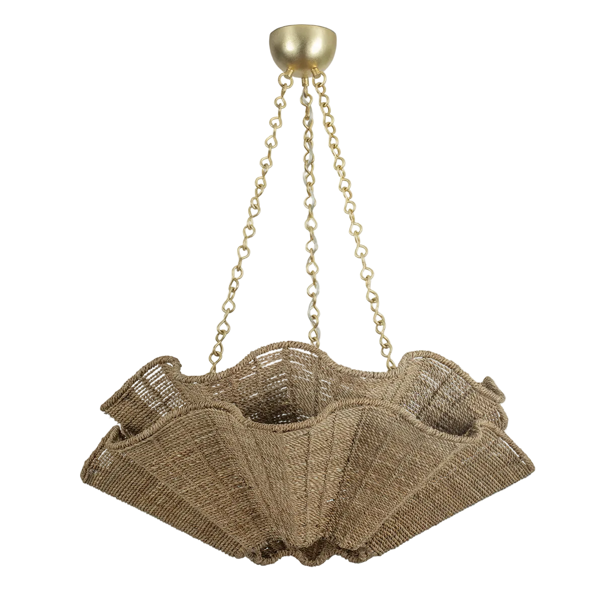 Hayworth 6-Light Pendant – Vintage Gold Leaf with Abaca Shade
