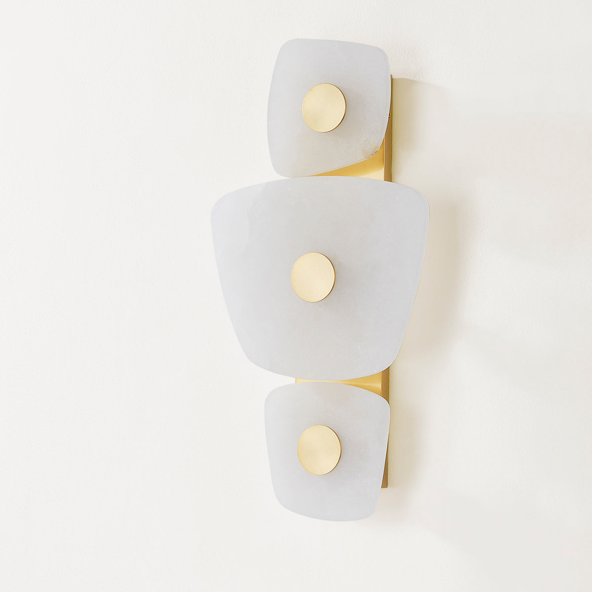 Holmdel 3-Light Wall Light – Aged Brass with Alabaster Shade