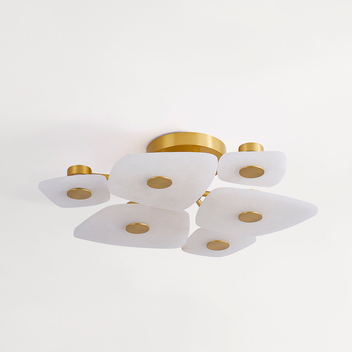 Holmdel 3-Light Wall Light – Aged Brass with Alabaster Shade
