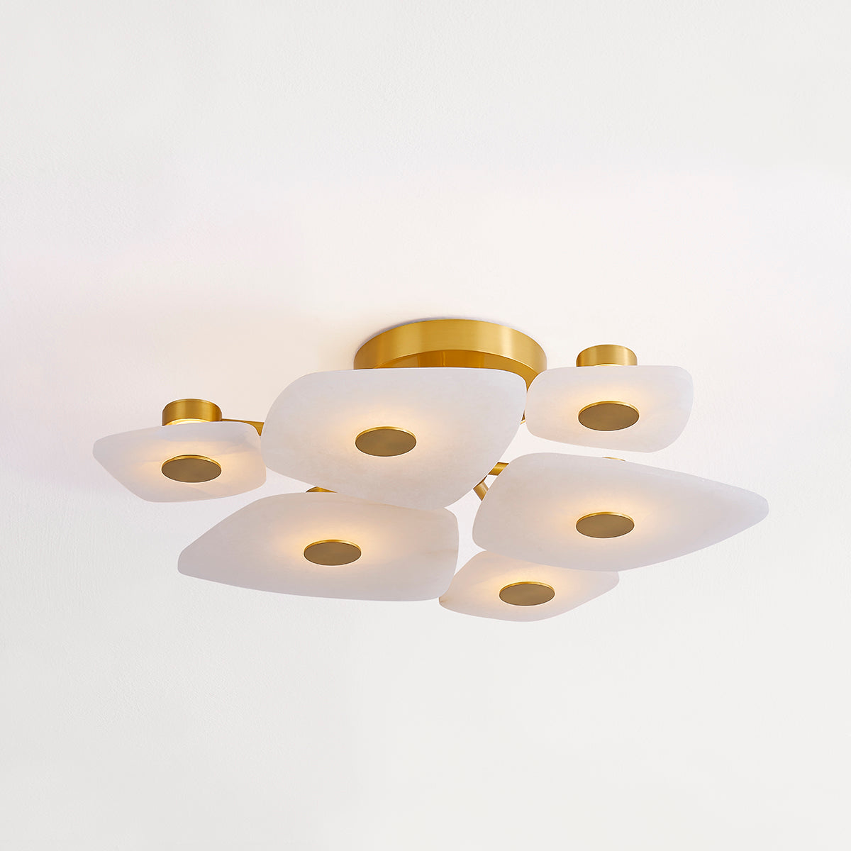 Holmdel 3-Light Wall Light – Aged Brass with Alabaster Shade