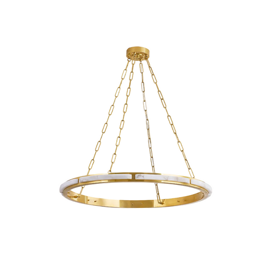 Wingate Chandelier – Aged Brass with Alabaster Shade