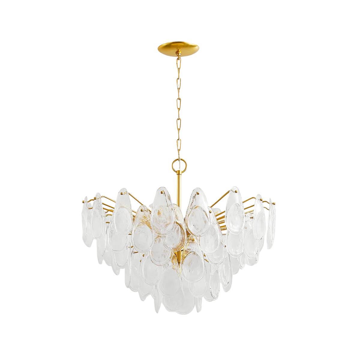 Darcia 15-Light Chandelier – Aged Brass with Blonchino Shades