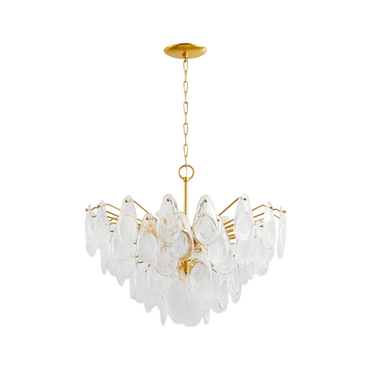 Darcia 15-Light Chandelier – Aged Brass with Blonchino Shades