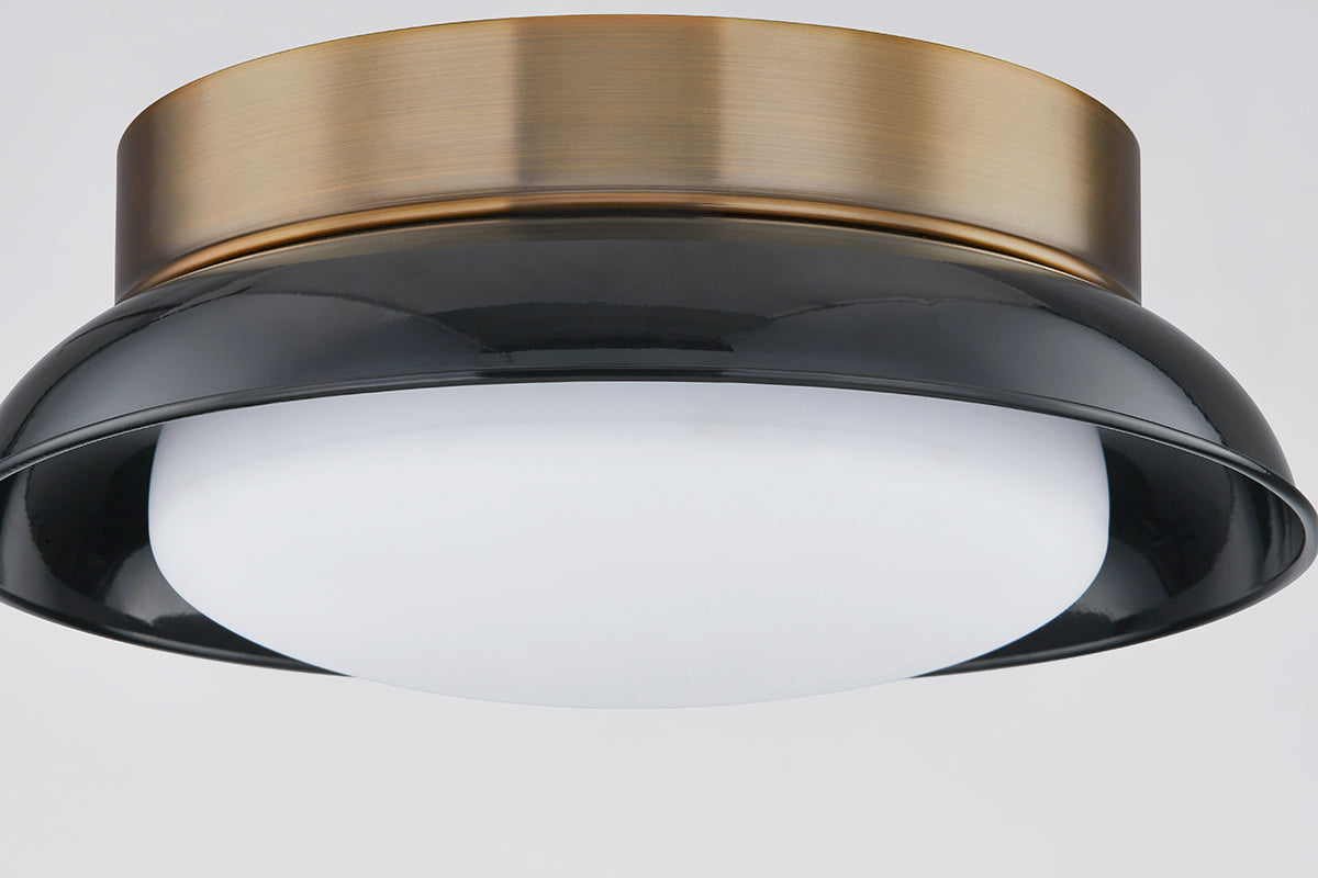 Arnie 2-Light Ceiling Light – Patina Brass and Gloss Black