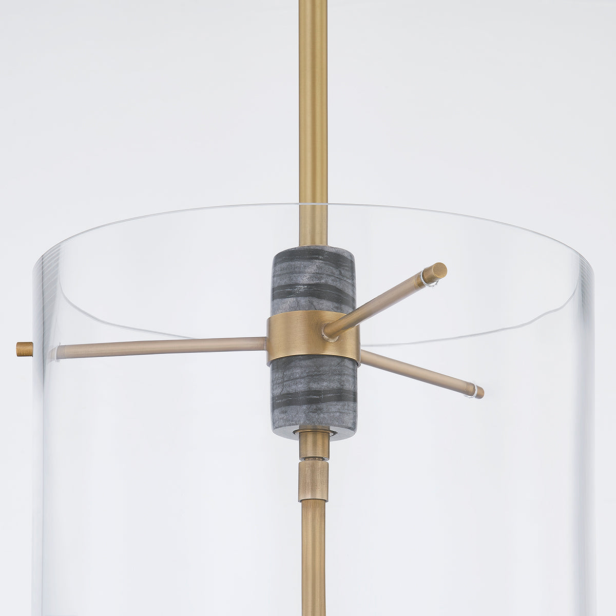 Adonis Pendant Light – Vintage Brass with Clear Glass (3 or 4 Light)