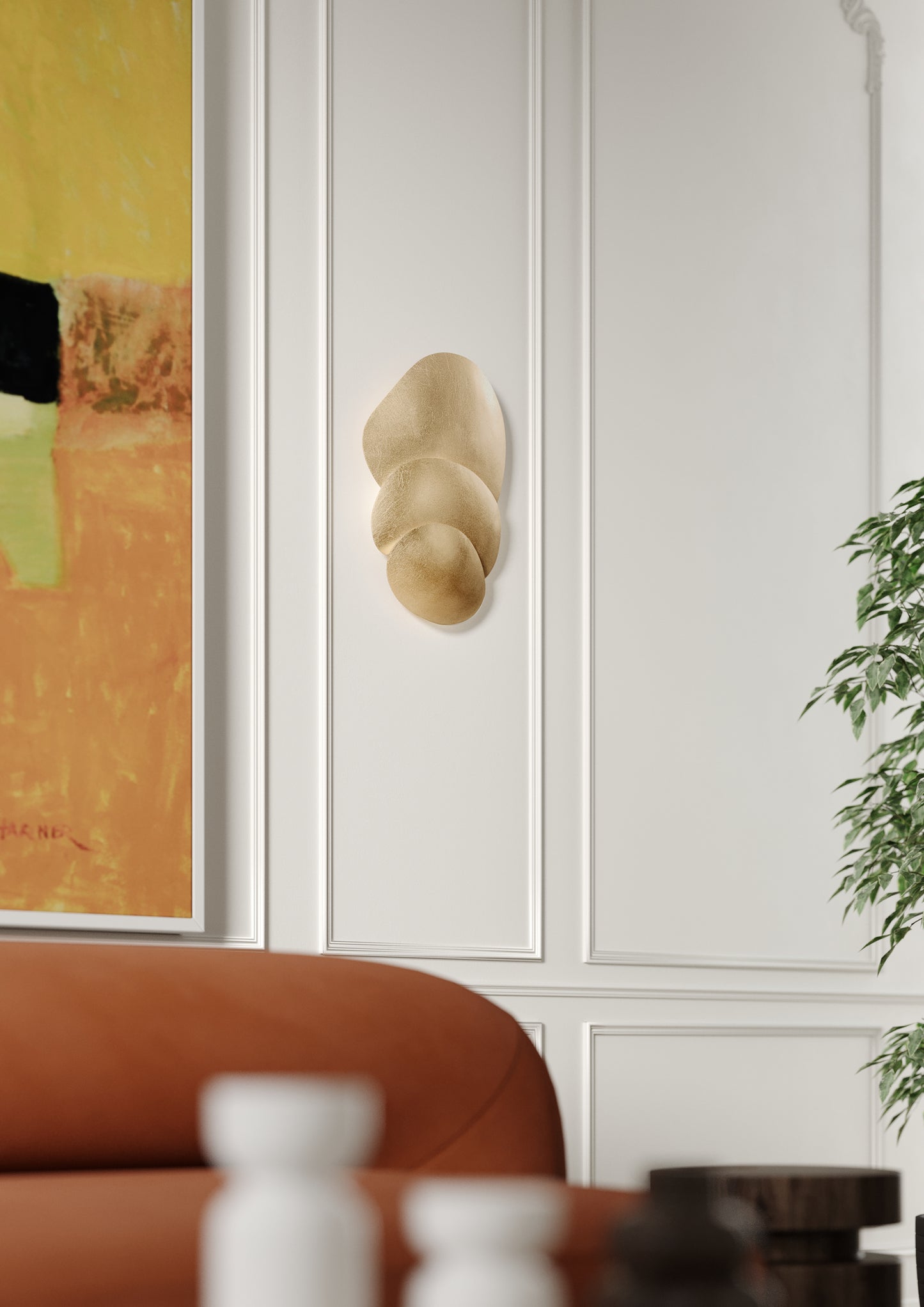 Akemi Wall Light – Vintage Gold Leaf