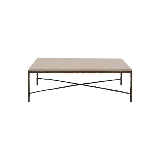 Arun Coffee Table Bronze Dorato Pumice Leather