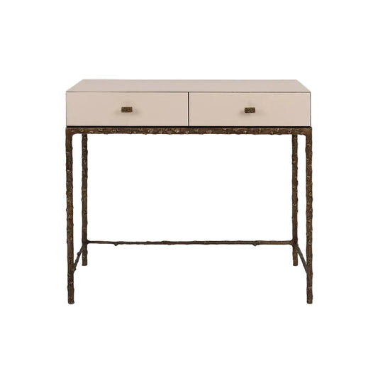Arun Desk Bronze Dorato Pumice Leather
