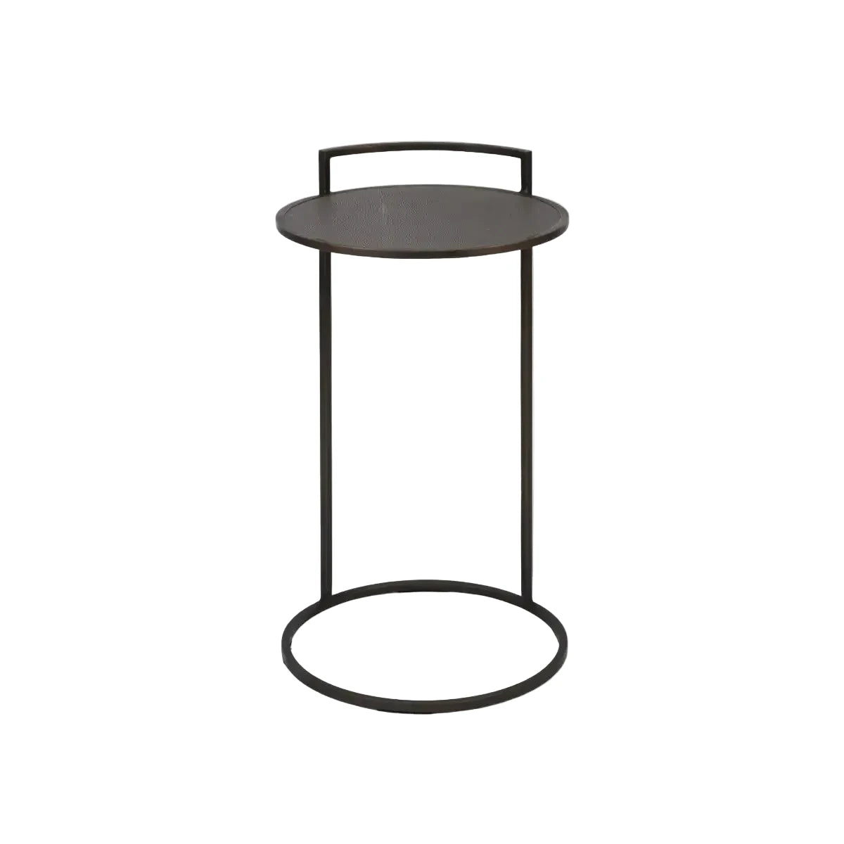 Arunya Round Cocktail Table Dorato and Grey Shagreen