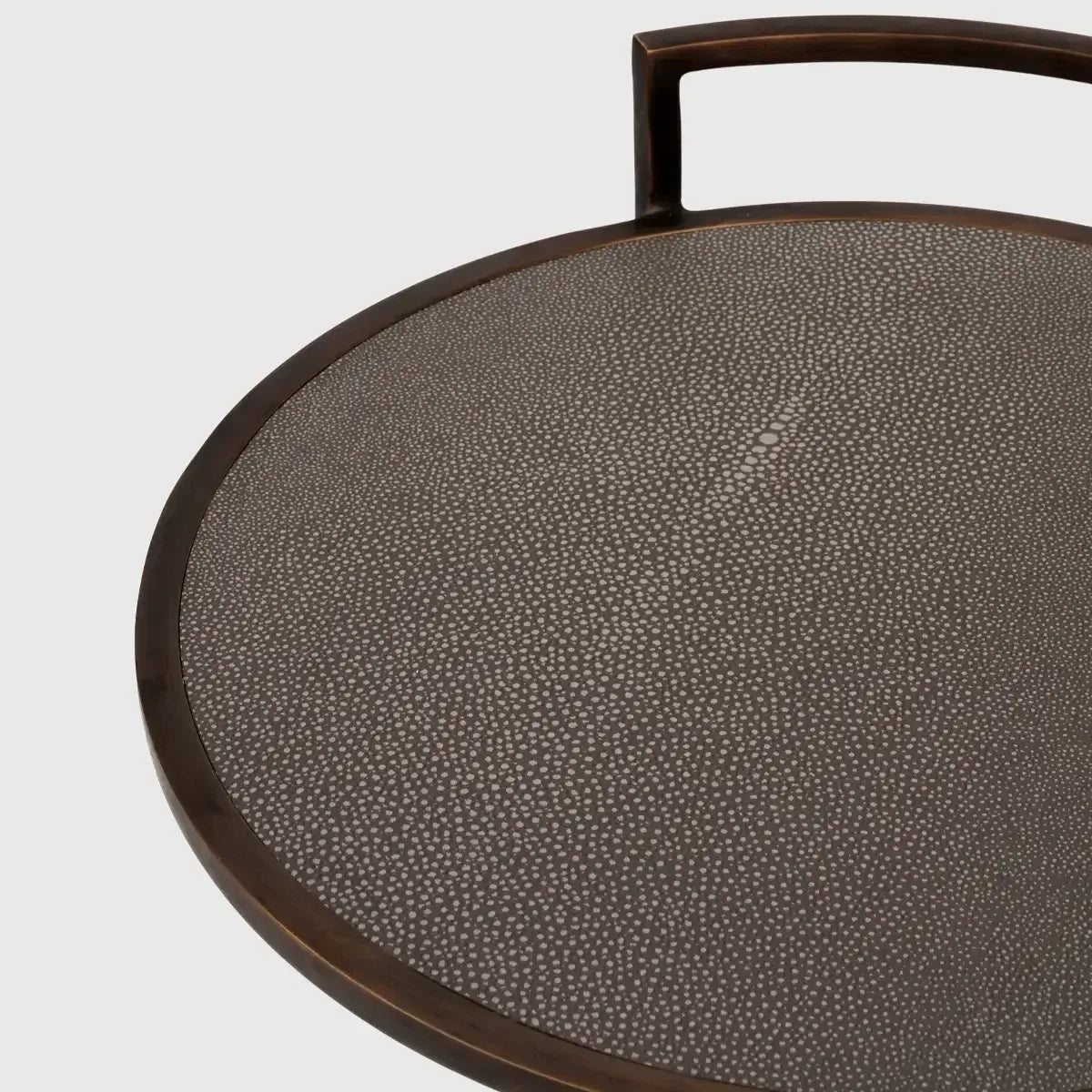 Arunya Round Cocktail Table Dorato and Grey Shagreen
