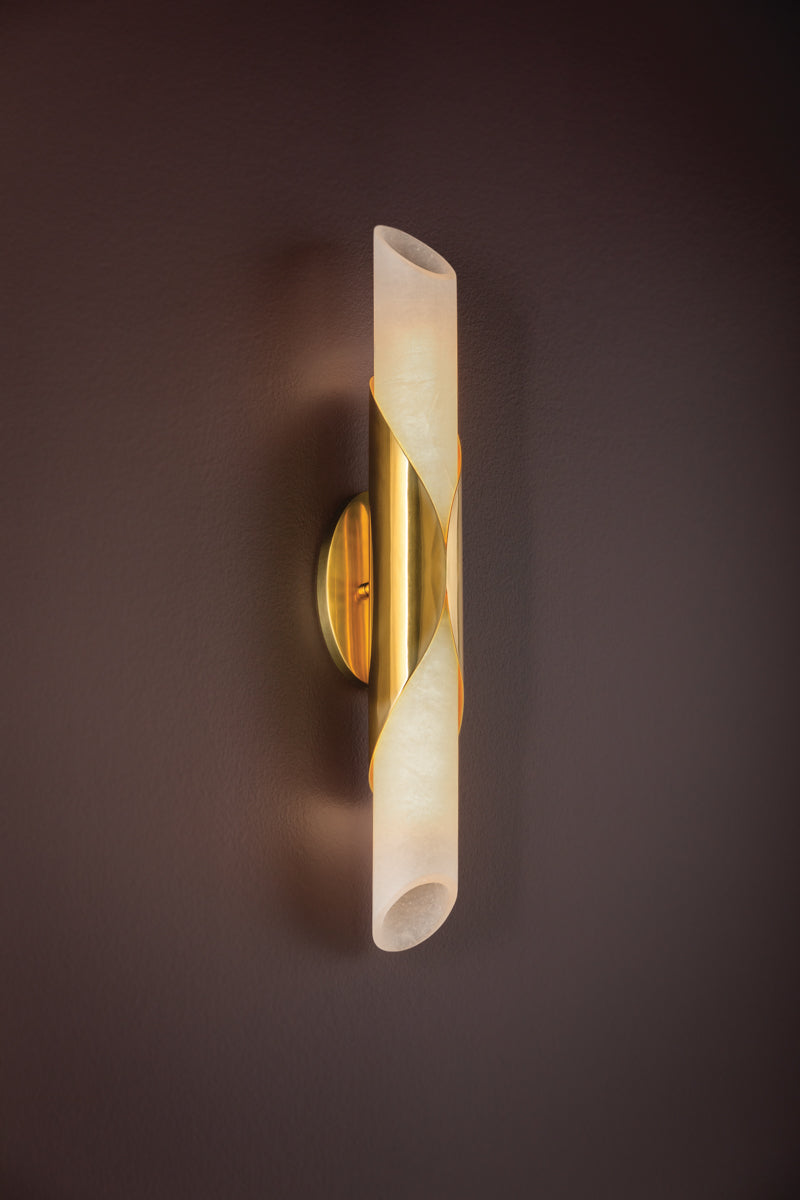 Camilla Alabaster Wall Light – Vintage Polished Brass