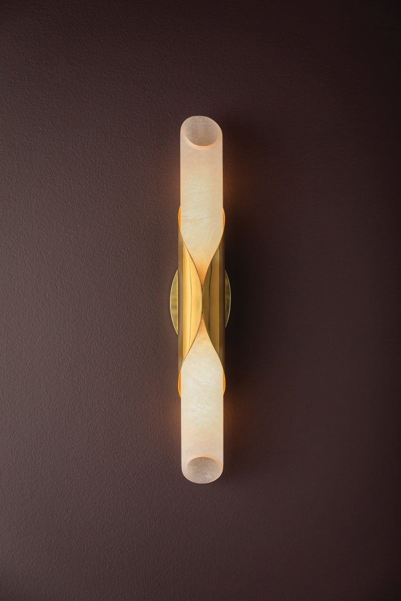 Camilla Alabaster Wall Light – Vintage Polished Brass