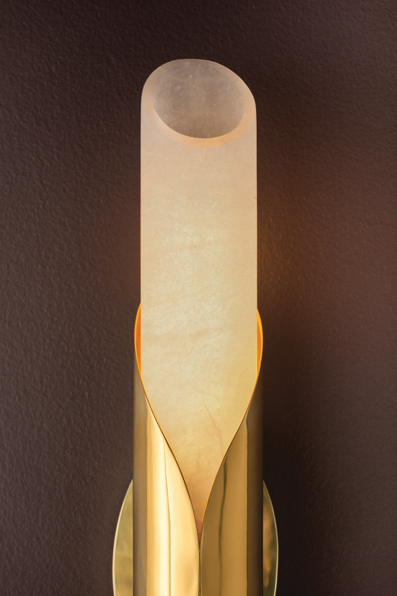 Camilla Alabaster Wall Light – Vintage Polished Brass