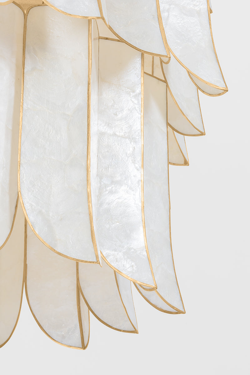 Cartagena Capiz Shell Chandelier – Vintage Gold Leaf