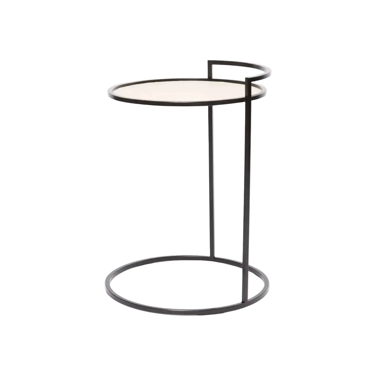 Cocktail Table Round Pumice Leather