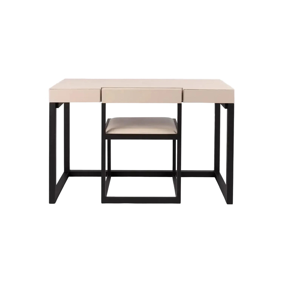 Compact Desk and Chair Pumice Leather
