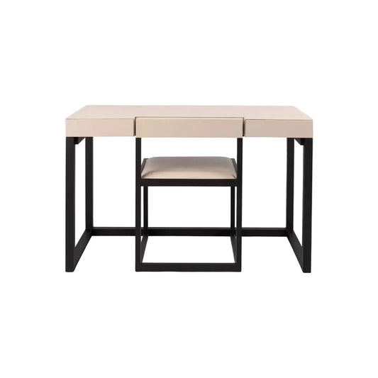 Compact Desk and Chair Pumice Leather